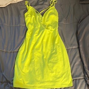 Women neon green dress